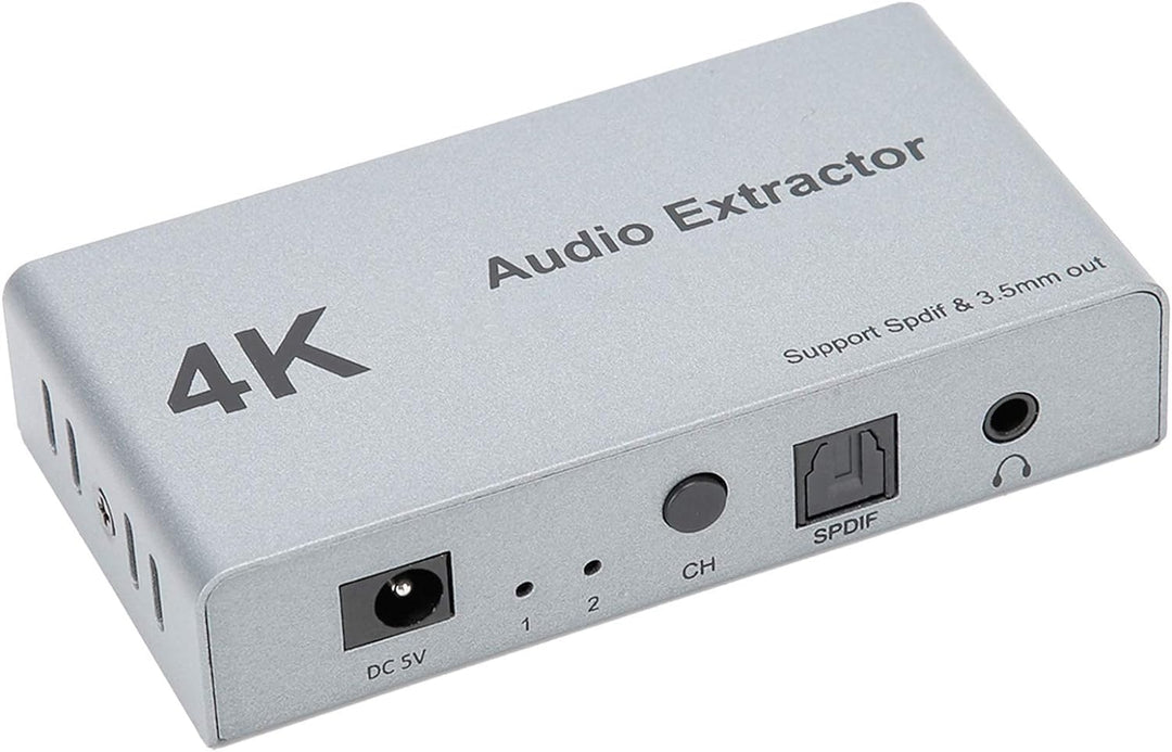 ASHATA HDMI-Schalter 4K HDMI-Splitter, 2 in 1 Out 2 x 1 HDMI Audio Extractor-Verteiler, 2 zu 1 HDMI