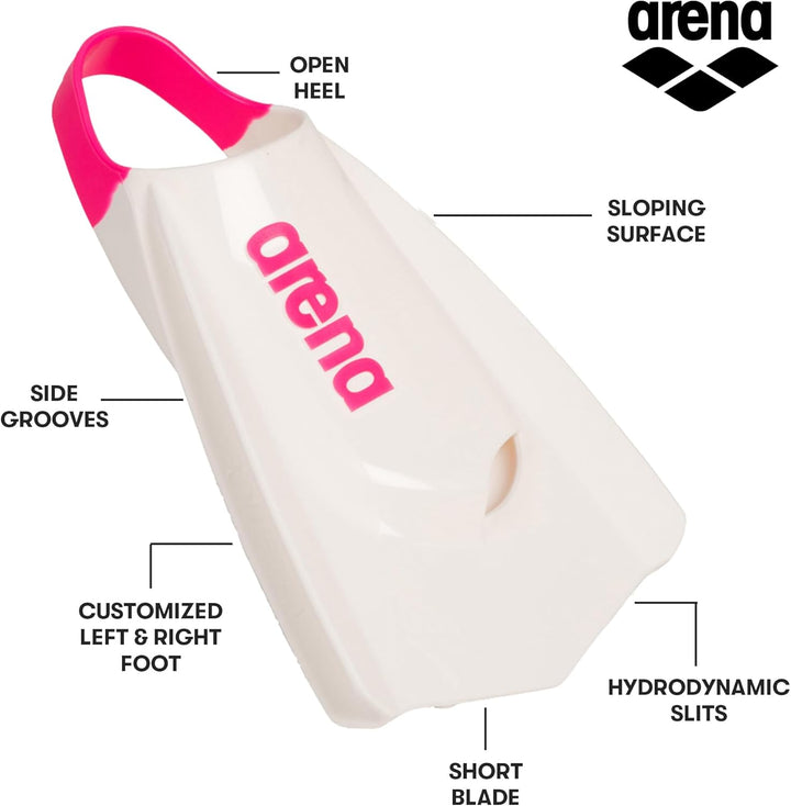 ARENA Powerfin Pro II Schwimmbad-Trainingsflossen, Schwimmflossen für Erwachsene, Flossen aus 100% S