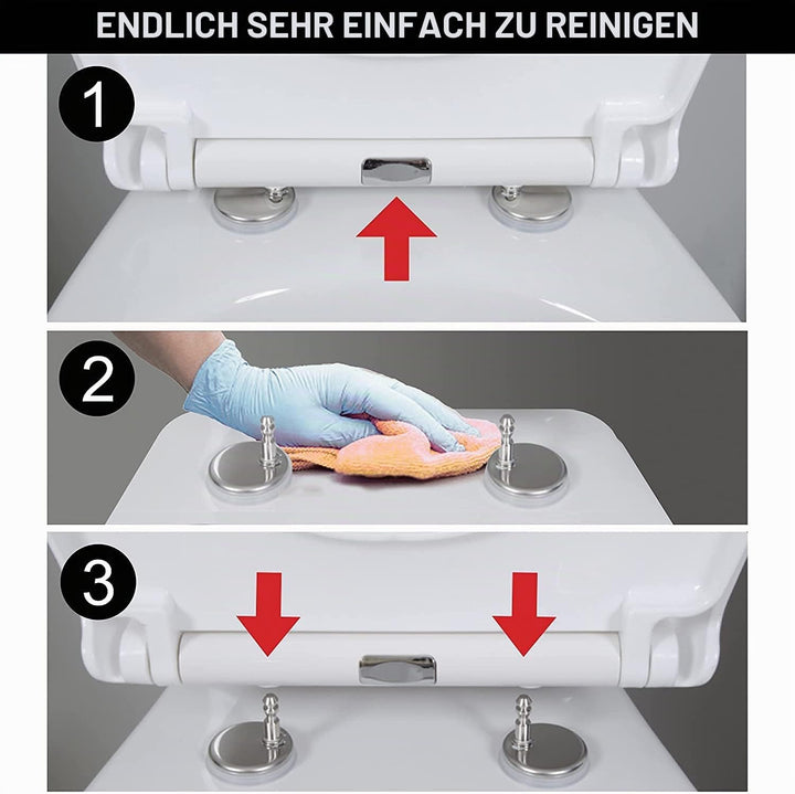 spirella Premium Toilettendeckel Klodeckel mit Quick-Release-Funktion und Softclose Absenkautomatik.