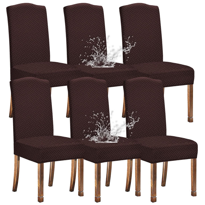 KELUINA Stretch wasserdichte Jacquard mit langem Gitter Esszimmer Stuhlhussen Home Decor, Stuhlhusse