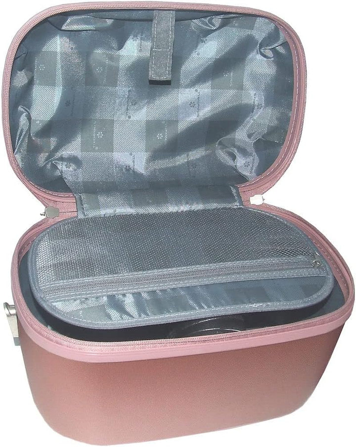 Vanity Case Hartschalenetui mit Griff und Schultergurt, Rosa, Rosa, Kosmetikkoffer und Kulturbeutel,