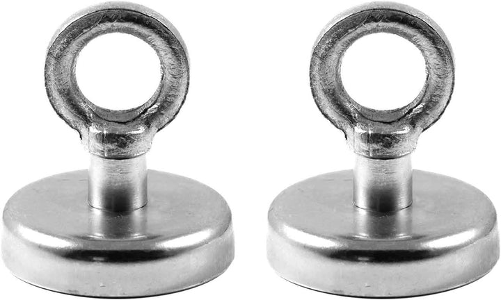 Magnetastico® | 2 Stück Neodym N35 Ösenmagnete 48 mm Ø | Haftkraft 81.0 Kilogramm | 2 Stück mega Sta