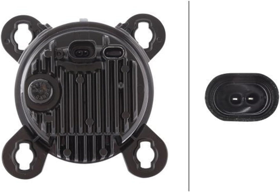 HELLA - LED-Hauptscheinwerfer - 90mm Essential R80 - 24/12V - rund - Einbau - Lichtscheibenfarbe: tr