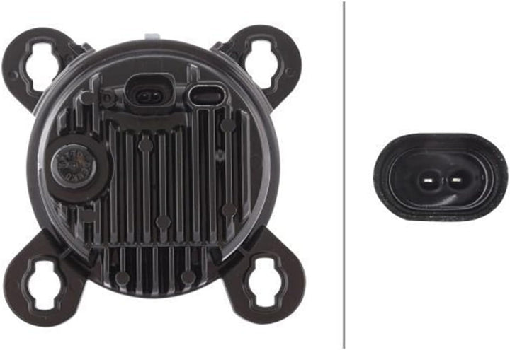 HELLA - LED-Hauptscheinwerfer - 90mm Essential R80 - 24/12V - rund - Einbau - Lichtscheibenfarbe: tr