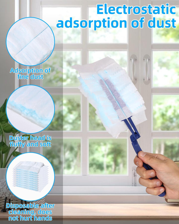 60 Stück Staubmagnet Set,Staubwedel für Duster Tücher,Tierhaare für swiffer staubwedel nachfüllpack,