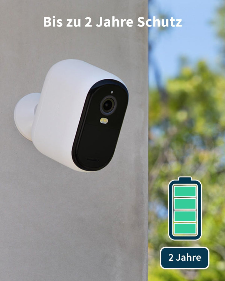Arlo Essential 2 HD XL Batterie Überwachungskamera Aussen WLAN, Kabellos, 1080p Video, Farbnachtsich