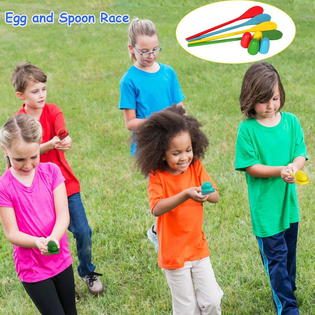 Outdoor Spiele Gartenspiele für Kinder Erwachsene, 4 in 1 Kindergeburtstag Spiele, Sackhüpfen Säcke,