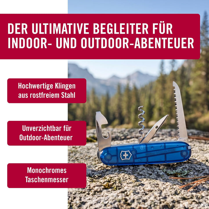 Victorinox Taschenmesser Swiss Champ (33 Funktionen: Metallfeile, Mini-Schraubendreher) rot Blau Tra