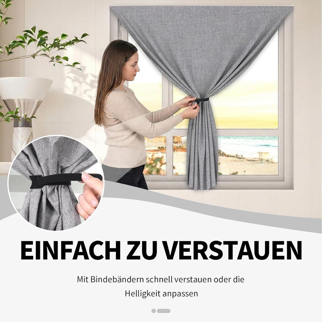 BKSAI Fenster Verdunkelung Dachfenster Leinenoptik Material-Upgrade für Faltenfreie Verdunklungsroll
