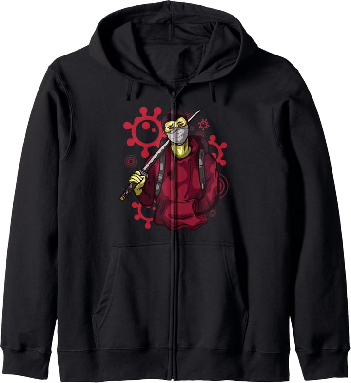 Japanischer Samurai-Krieger Retro Japan Kapuzenjacke