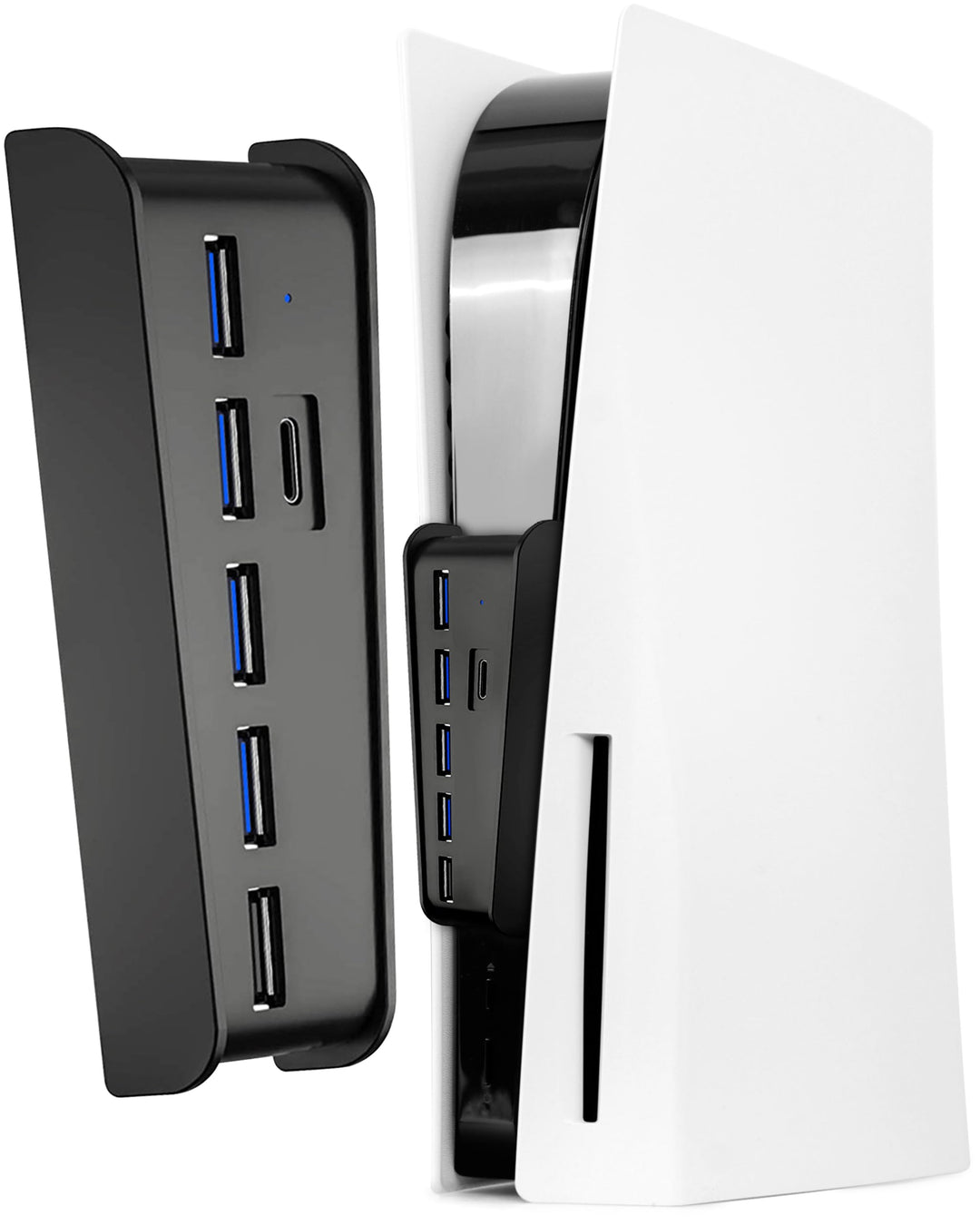 5-Port USB Hub für PS5 Konsole, Arvin USB 3.1 Schnelle Geschwindigkeit Laden Ladeadapter mit 4 USB-2
