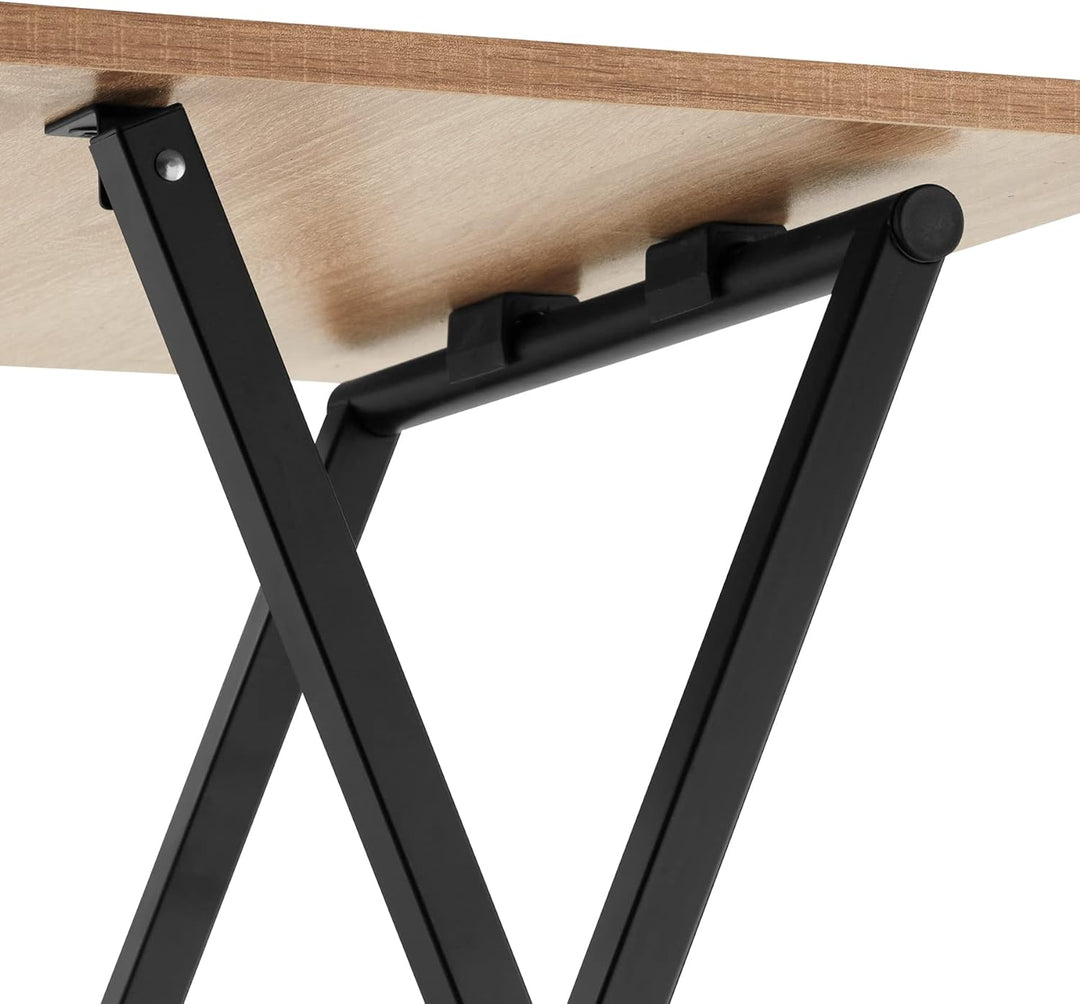 tectake 2er Set Beistelltisch klappbar, Holz Tablett Tisch im Industrie-Design, 48x36x66,5 cm, TV Tr