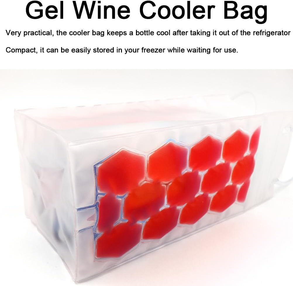 Kühltasche für Weinflaschen, transparent, 3 Stück (rot), Rot