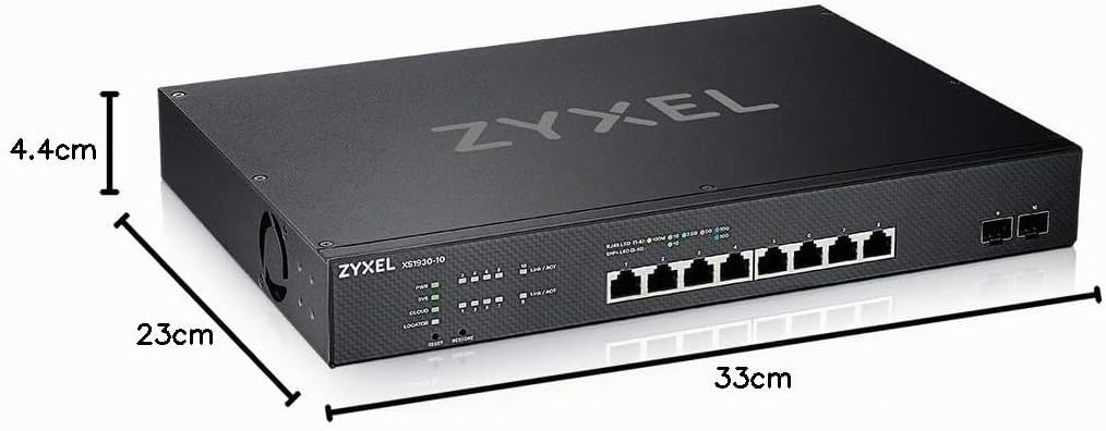 ZyXEL NebulaFlex Smart-Managed Switch mit 8 Ports, Multi-Gigabit + 2 10G Glasfaser-Ports [XS1930-10]