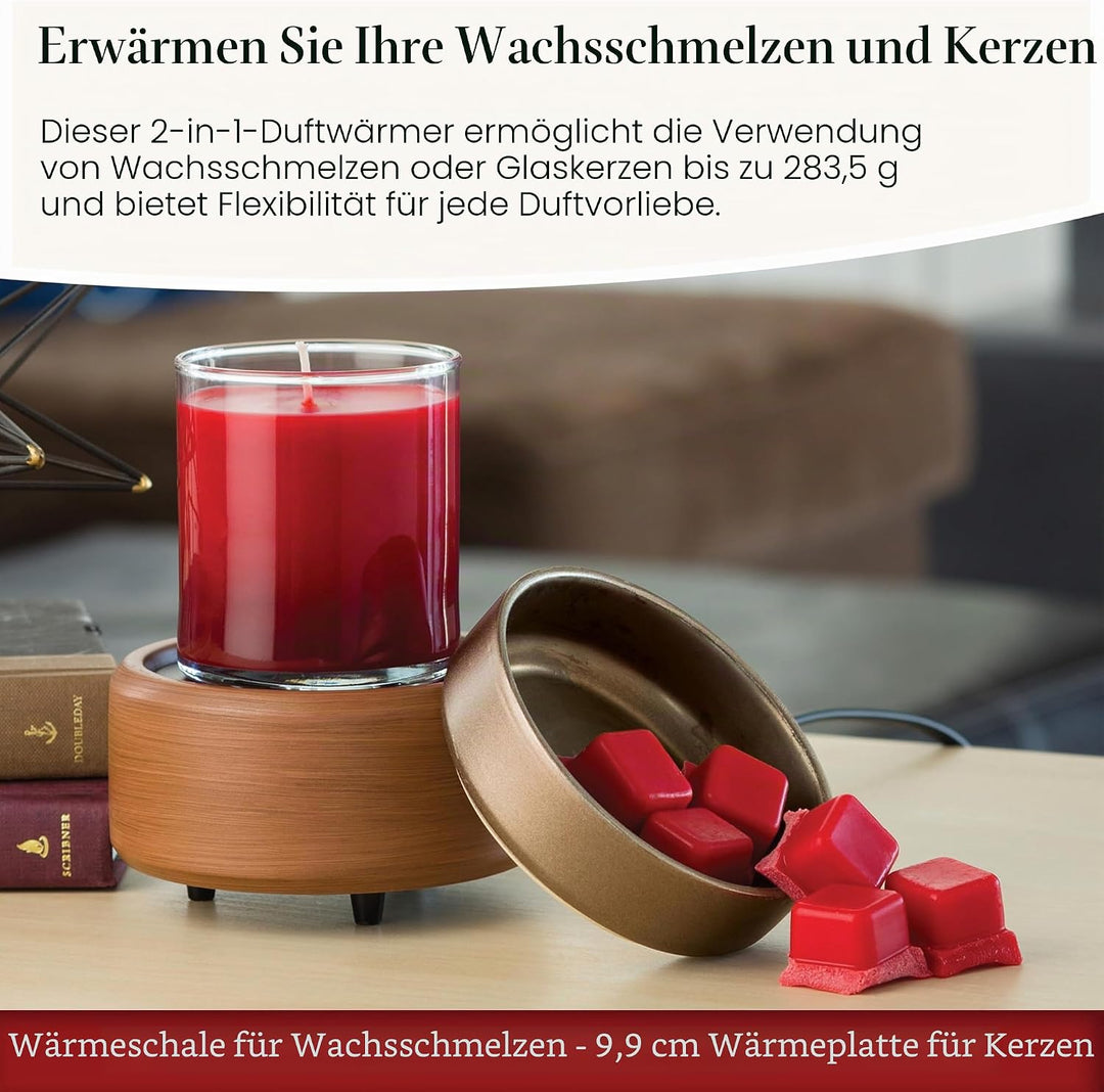 CANDLE WARMERS ETC 2 in 1 Kerzen- und Duftwärmer zum Erwärmen von Duftkerzen oder Wachsschmelzen und