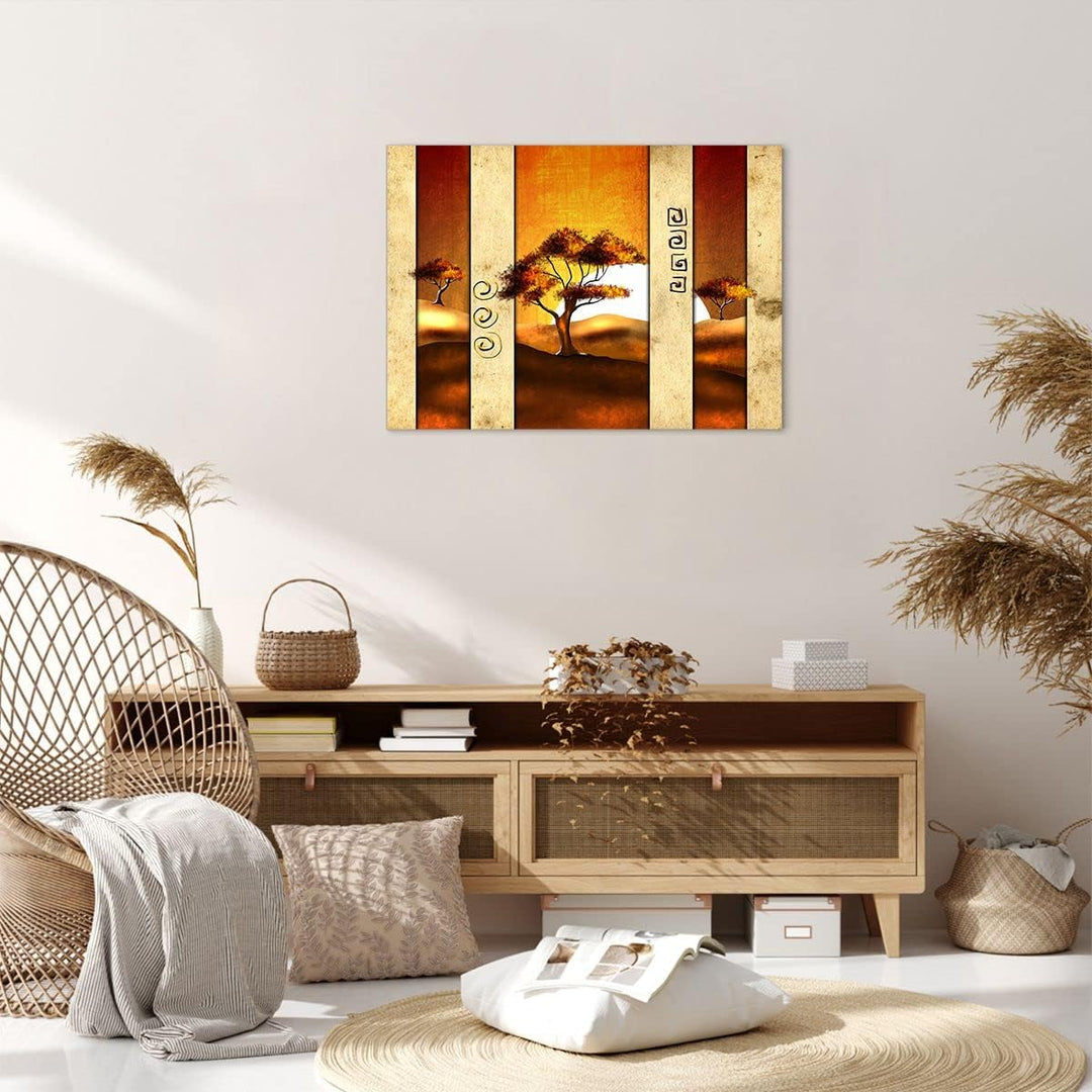 Bilder auf Leinwand Modern baum savanne wüste Leinwandbild 70x50cm Wandbilder Dekoration Wohnzimmer