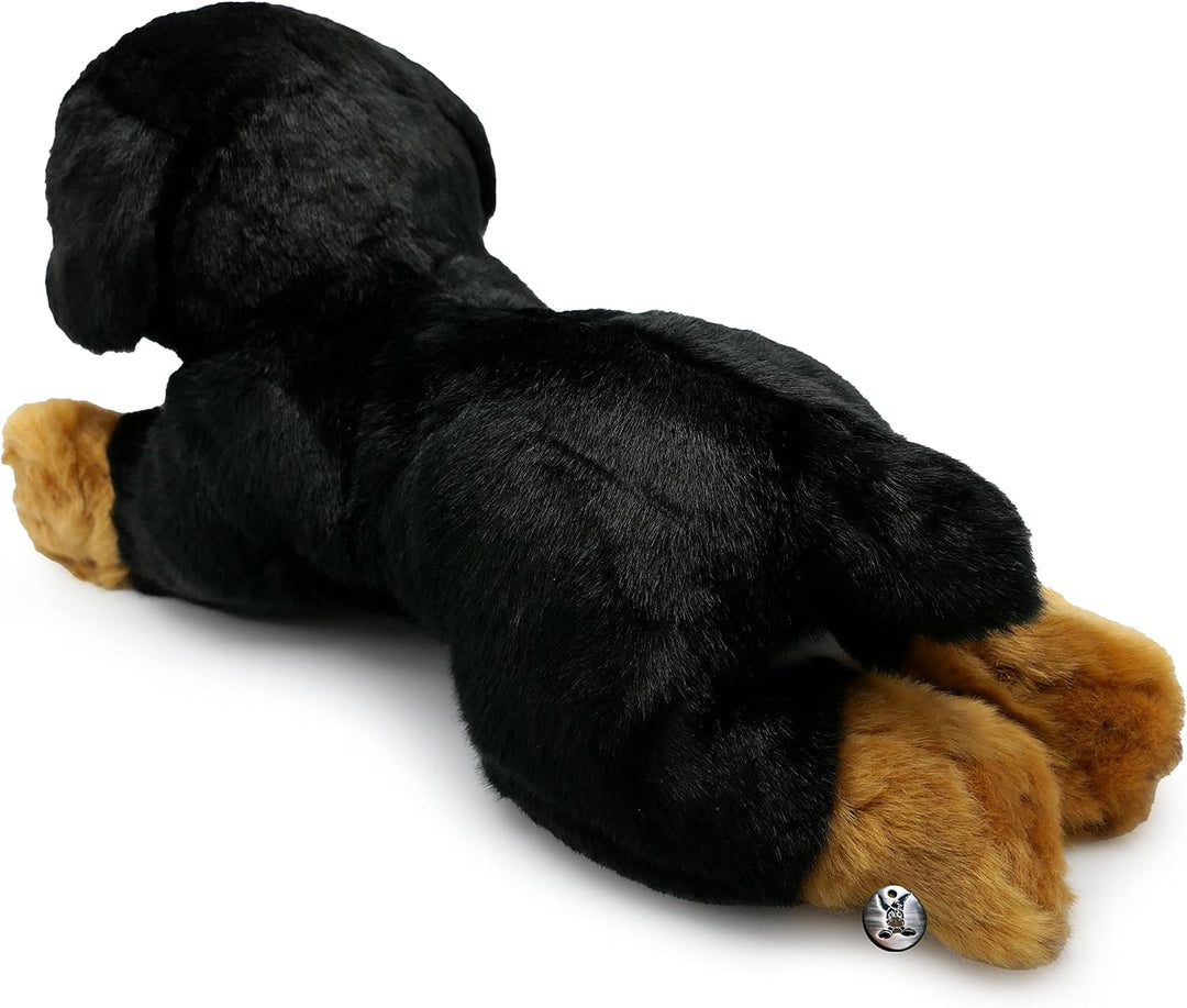 Rottweiler Kuscheltier Hund liegend schwarz-rot Plüschtier Tessa - Kuscheltiere*biz