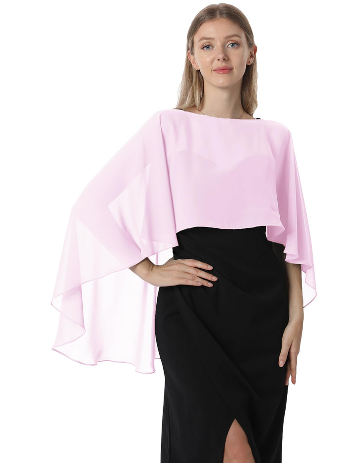 Damen Chiffon-umhang 001 Pashmina-Schal Einheitsgrösse Rosa, Einheitsgrösse Rosa