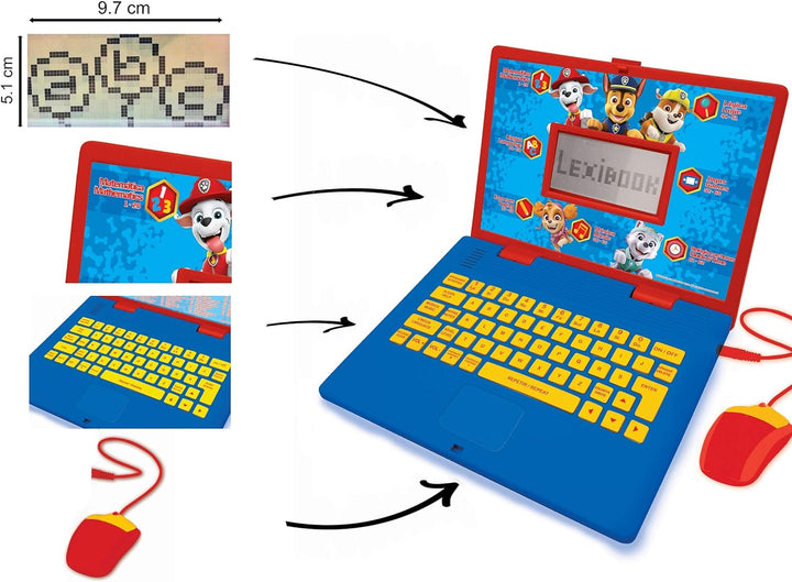 Lexibook JC598PAi4 Paw Patrol-Lern- und zweisprachiger Laptop Portugiesisch/Englisch Spielzeug für K