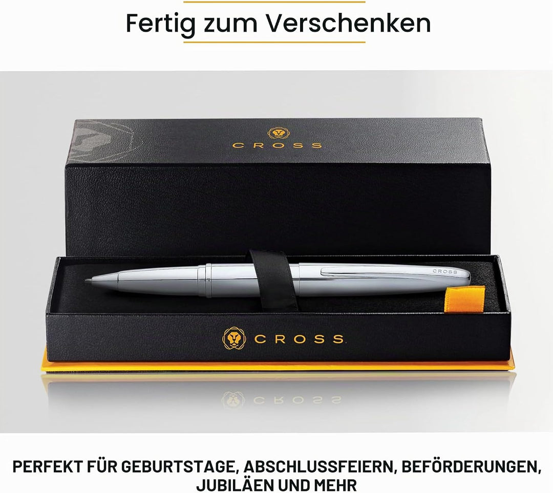 Cross ATX Rollerball (Schreibfarbe schwarz, Strichstärke M, inkl. Geschenkbox) glanz-chrom, 1 stück
