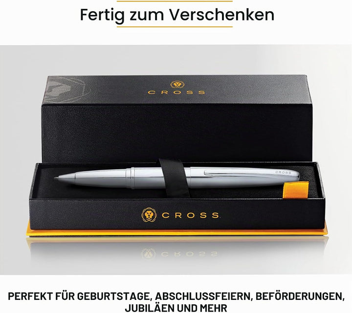 Cross ATX Rollerball (Schreibfarbe schwarz, Strichstärke M, inkl. Geschenkbox) glanz-chrom, 1 stück