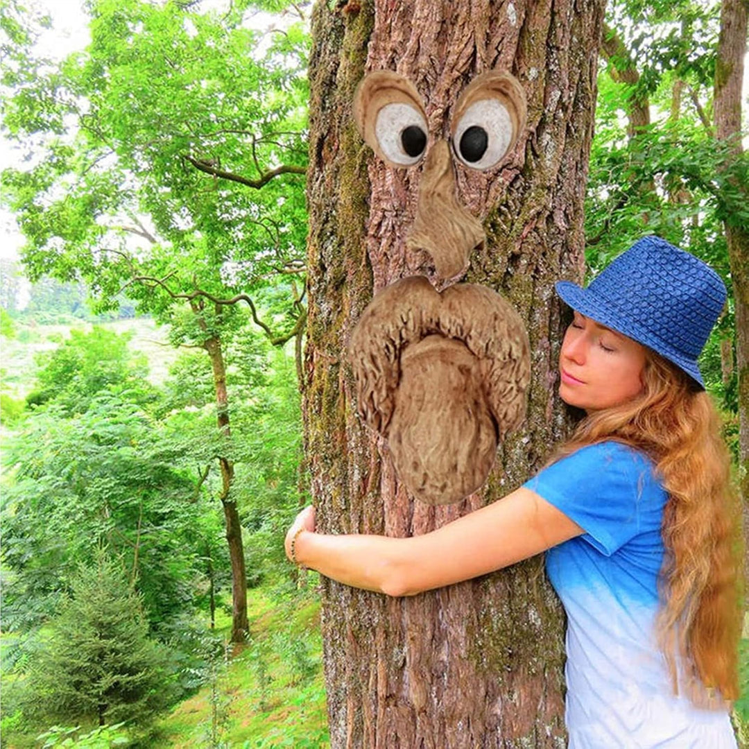 Baumstamm Deko,4-teilig Baumgesichter Für Bäume, Alter Mann Baumgesicht Baumumarmer, Garden Peeker Y