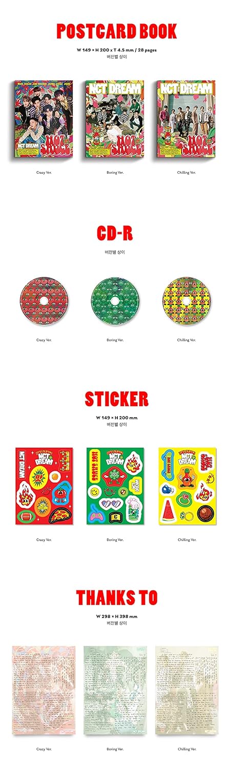 NCT Dream - Hot Sauce [Photobook Crazy ver.] (The 1st Album) [Pre Order] CD+Photobook+Folded Poster+
