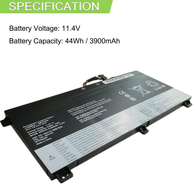 XITAIAN 11.4V 44Wh 3900mAh 45N1740 45N1741 45N1742 45N1743 SB10K12721 Ersatz Laptop Akku für Lenovo