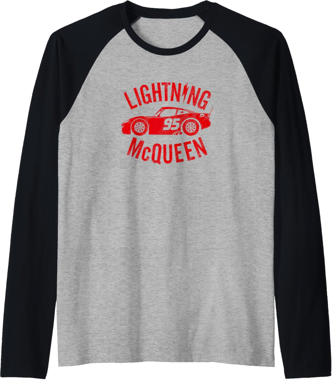 Disney Pixar Cars Lightning McQueen Vintage Raglan