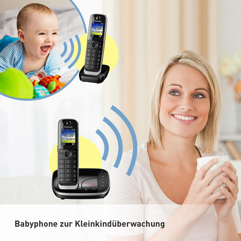 Panasonic KX-TGJ323GB Familien-Telefon mit Anrufbeantworter (schnurloses Telefon mit 3 Mobilteilen,