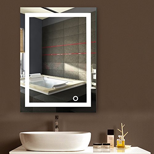 MUPAI Badspiegel mit Beleuchtung,Badezimmerspiegel mit Beleuchtung,badezimmerspiegel LED Touch (50x7