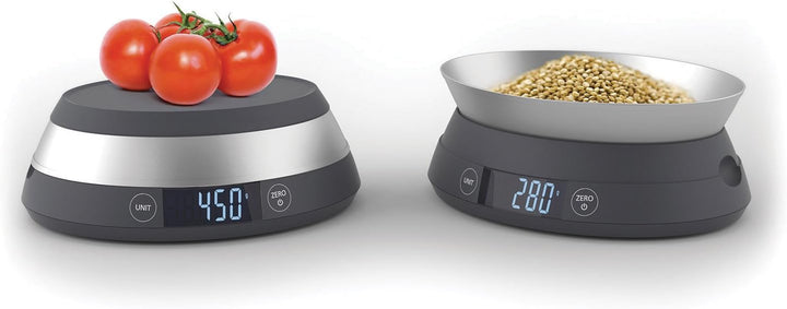 Joseph Joseph SwitchScale - 2-in-1 digitale Küchenwaage mit umkehrbarem Deckel, 5kg Fassungsvermögen