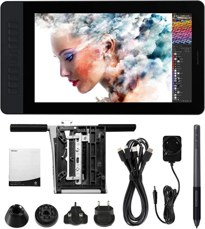 GAOMON PD1561 Stift-Display 15,6 Zoll IPS HD Monitor mit 10 Tasten, Ideal für Home-Office & E-Learni