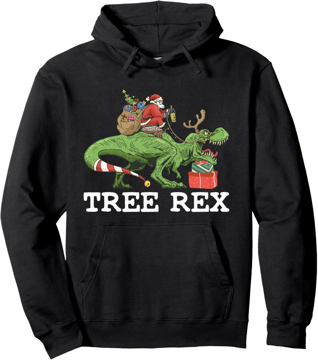 Tree Rex Schlafanzug mit Dinosaurier-Motiv, Weihnachtsmann, für Kinder Pullover Hoodie