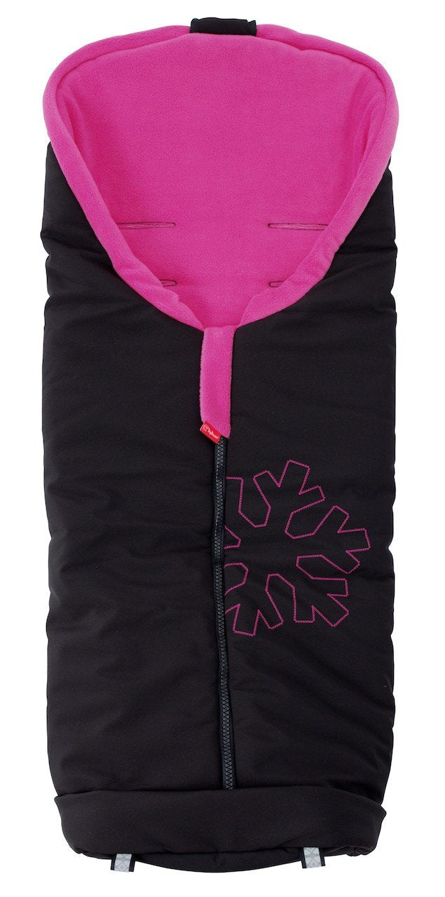 ByBoom - Softshell Winterfusssack Thermo Aktiv für Kinderwagen und Buggy, Farbe:Schwarz/Fuchsia, Sch