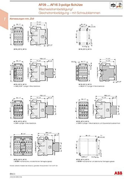 ABB AF16-30-10-11 1SBL177001R1110 AF16-30-10 Schütz 24-60 50/60 20-60V DC, Grau