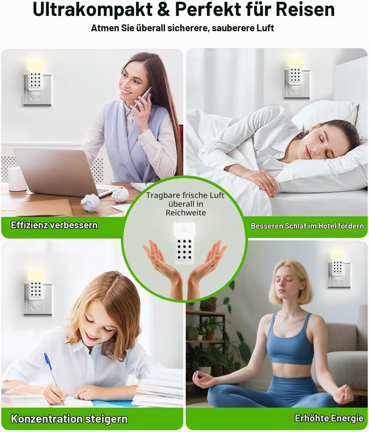 Luftreiniger /3Pcs, Dayear Plug in Negativ Ionen Luftreiniger, Air Purifier mit Die bewegungsmelder,