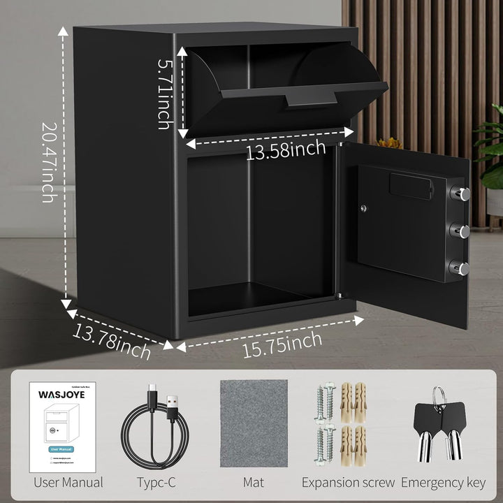 70L Einwurftresor | Deposittresor | Tresor mit Einwurfschlitz | Briefkasten Safe | Depository Safes