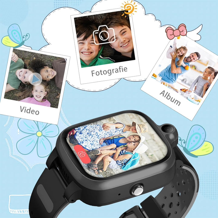 4G Smartwatch Kinder mit GPS und Telefon, Touchscreen Smart Watch Kinder mit WiFi, Videoanruf, Kamer