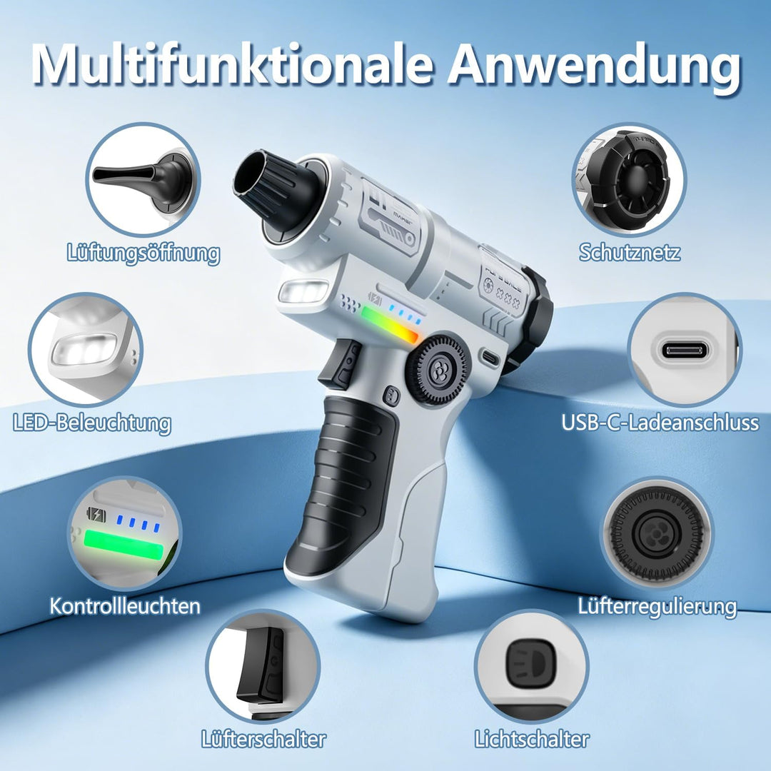 yAyusi Wiederaufladbarer Elektrischer Staubabsauger,130000U/min Hochleistungs Elektro Luftstaubabsau
