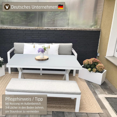 VIVANNO Blumenkübel Pflanzkübel Pflanzgefässe Übertöpfe Blumentöpfe a. Fiberglas Maxi Weiss 60cm 30x