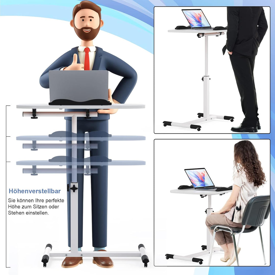 PIPIPOXER Computertisch Höhenverstellbarer Schreibtisch höhenverstellbar Laptoptisch mit 60x40 cm Ti