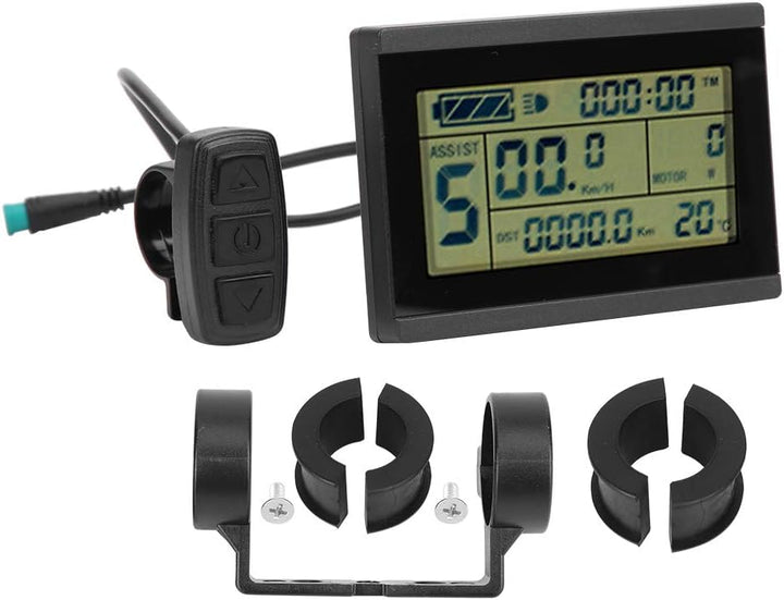 24-V-36-V-48-V-LCD-Display E-Bike Digital Meterm, Fahrradumbau KT-LCD3U Horizontaler Schwarzweiss-LC