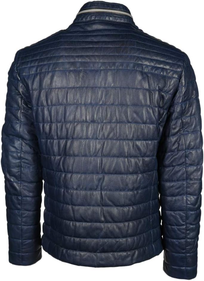 MILESTONE Herren Lederjacke Terenz 58 Blau, 58 Blau
