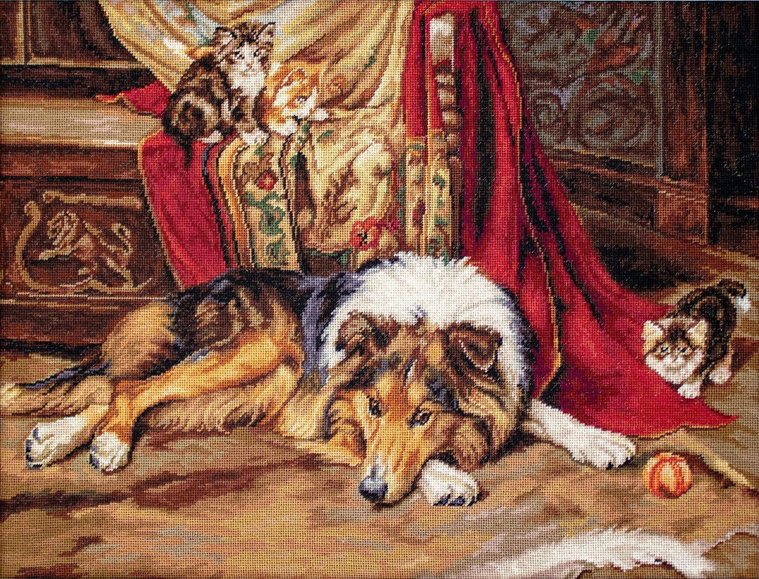 Luca-S B585 Widerstrebender Kumpel Kreuzstichset, Baumwolle, mehrfarbig, 45x34cm