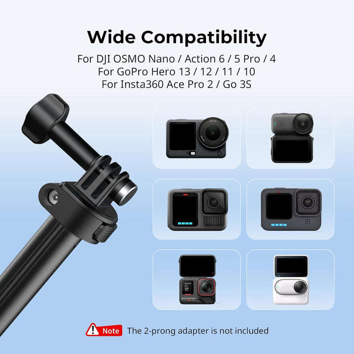 SMALLRIG 2-in-1 Selfie-Stick-Stativ, 18-52 cm ausziehbar, unterstützt horizontale und vertikale Aufn