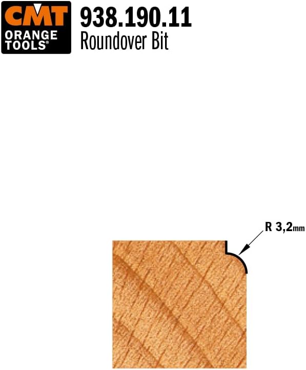 CMT ORANGE TOOLS 938.190.11 - RADIUSFRÄSER M/ANLAUF. HM S=8 D=19.1 R=3.2