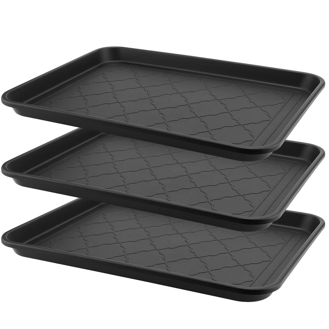 3 Stück Schuhabtropfschalen, 42 x 32 cm Bodenschoner, grosse Schuhmattenablagen, Schuhablage aus Kun
