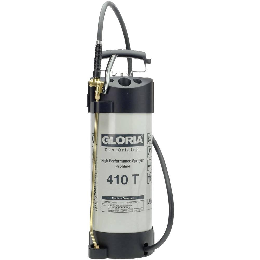 GLORIA Hochleistungssprühgerät 410 T Profiline | 10 L Füllinhalt | Profi-Drucksprüher aus Stahl | Mi