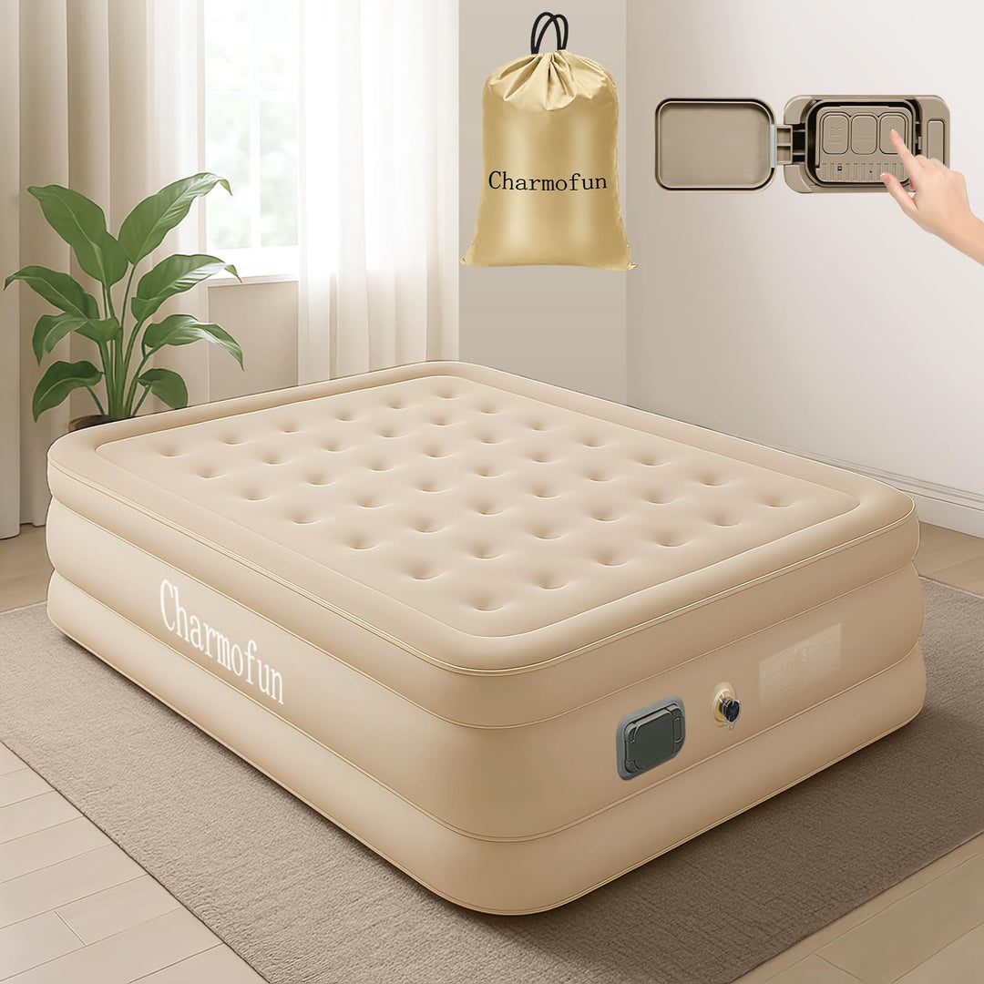 Luftmatratze 2 Personen, Luftbett 2 Personen 200 x 154 x 43cm, Luftmatratze Selbstaufblasend mit Int